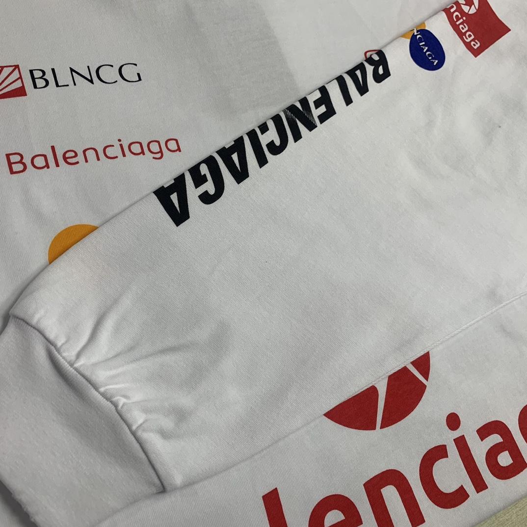 Balenciaga Top League Long Sleeve T-Shirt Oversized In White - DesignerGu