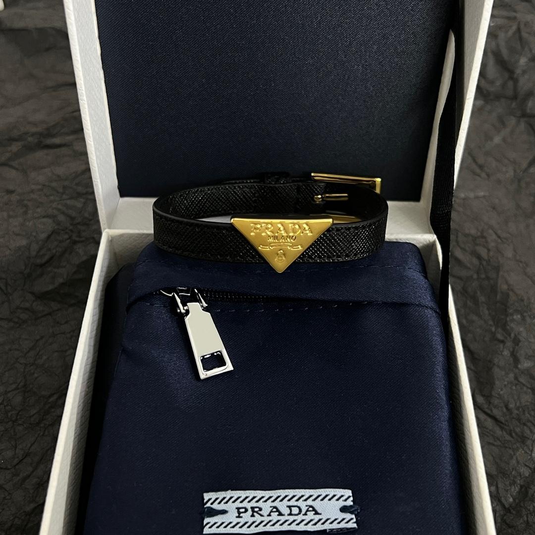 Prada Saffiano Leather Bracelet - DesignerGu