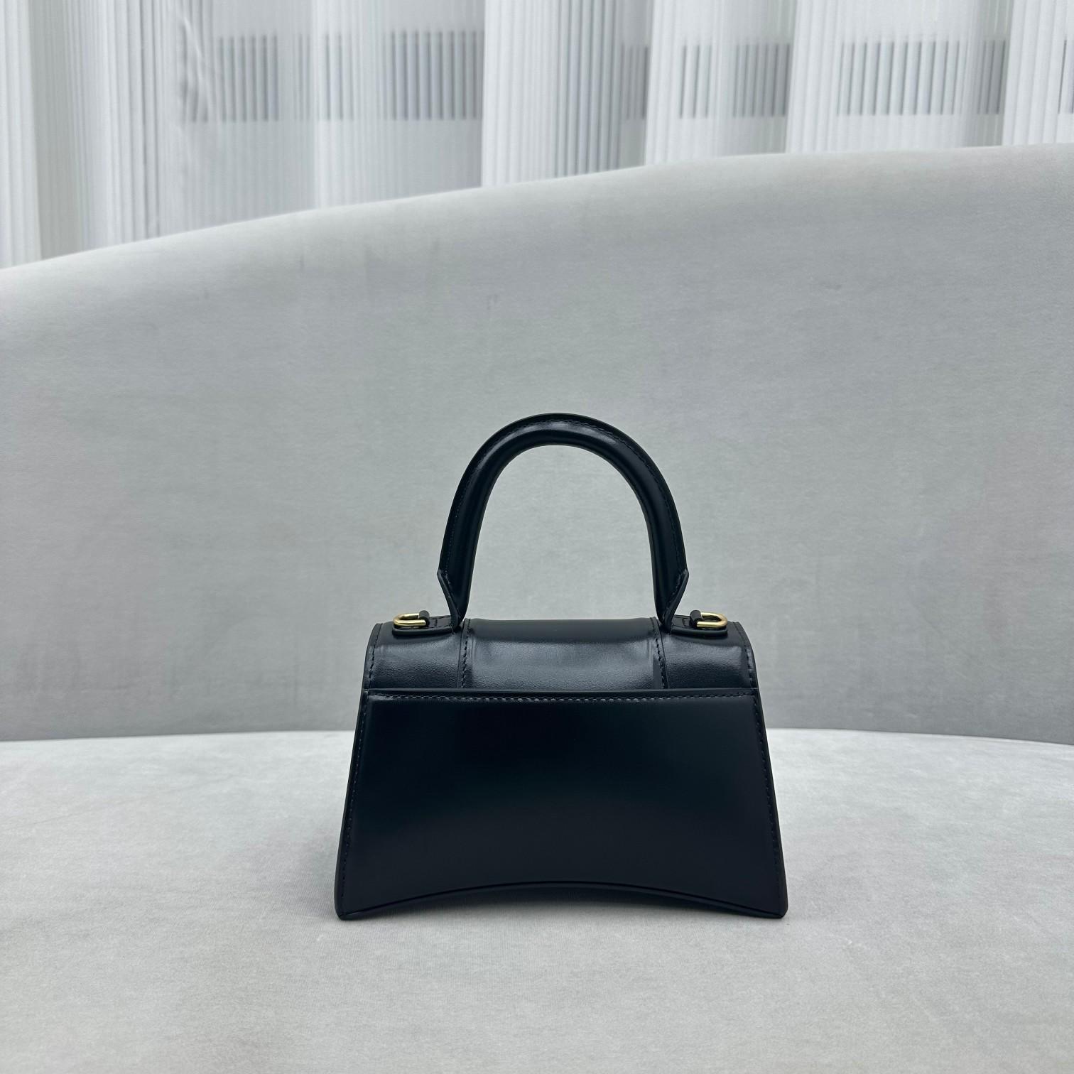 Balenciaga Hourglass Small Handbag In Black (19x8x21cm) - DesignerGu