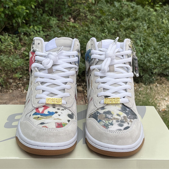 Supreme x Nike SB Dunk High “Rammellzee” Sneakers      FD8779-100 - DesignerGu