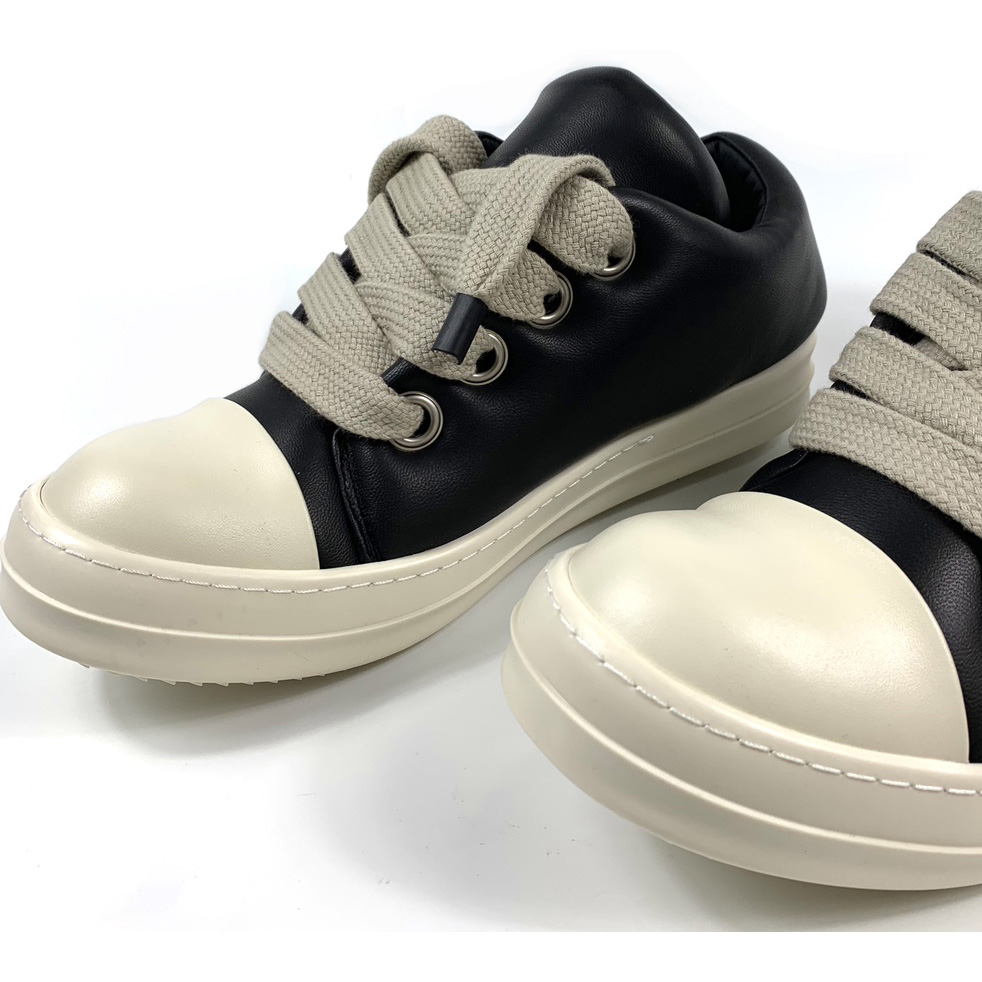 Rick Owens Black Jumbo Lace-up Padded Sneakers - DesignerGu