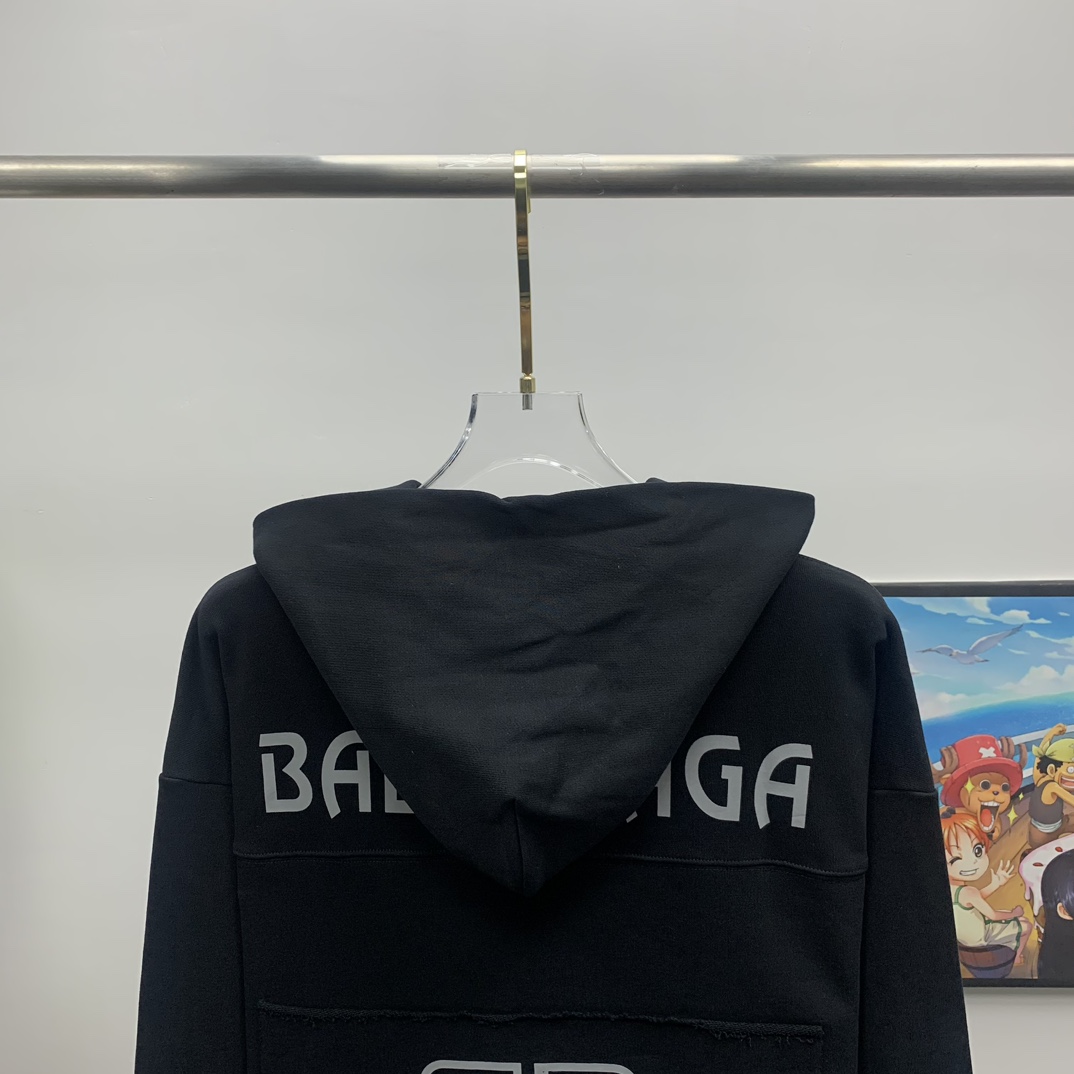 Balenciaga Logo Zip-up Hoodie - DesignerGu