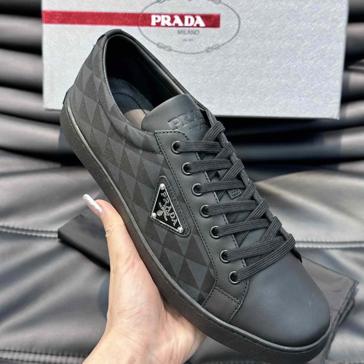 Prada Leather And Re-Nylon Sneakers - DesignerGu