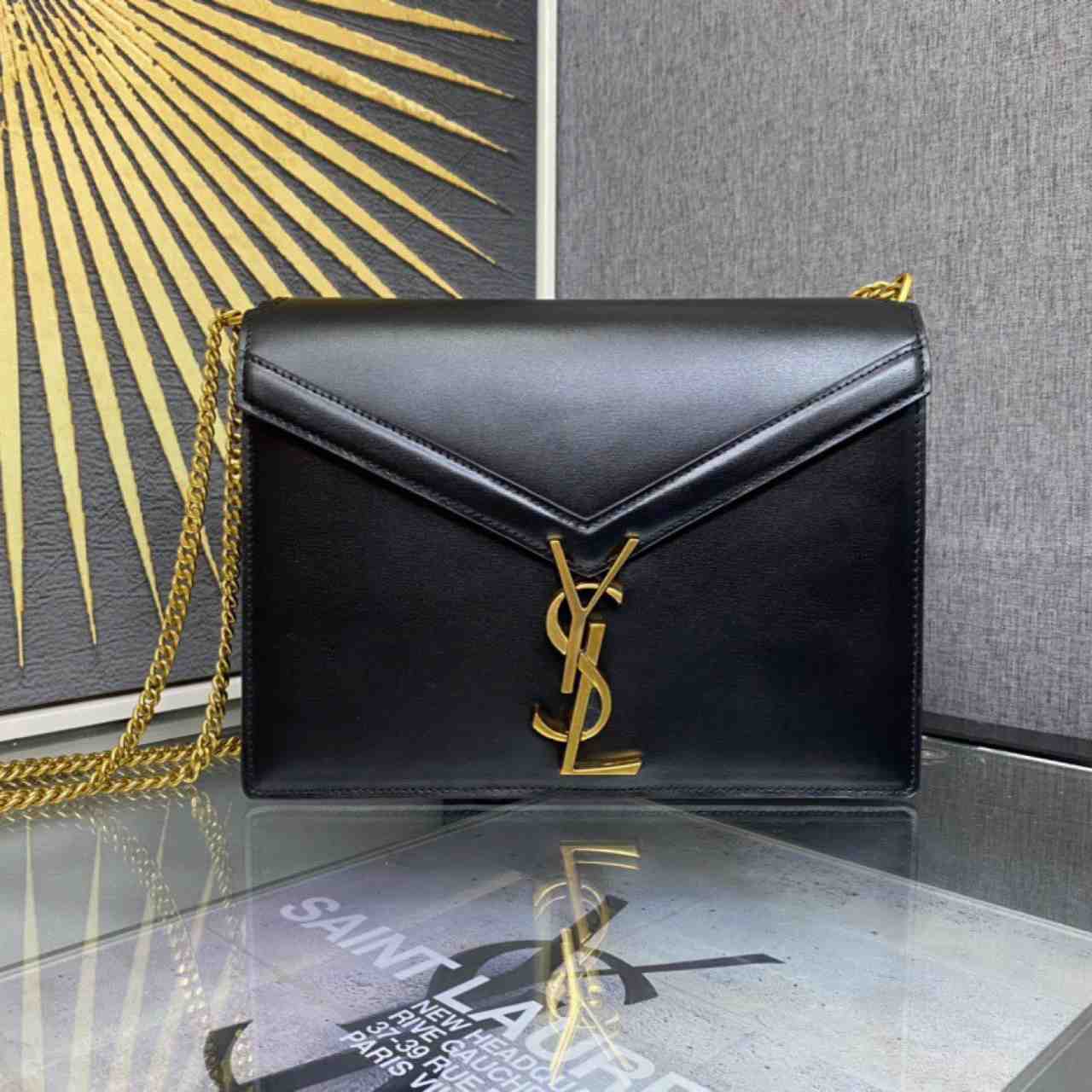 Saint Laurent Black Cassandra Bag (22-16.5-5.5cm) - DesignerGu