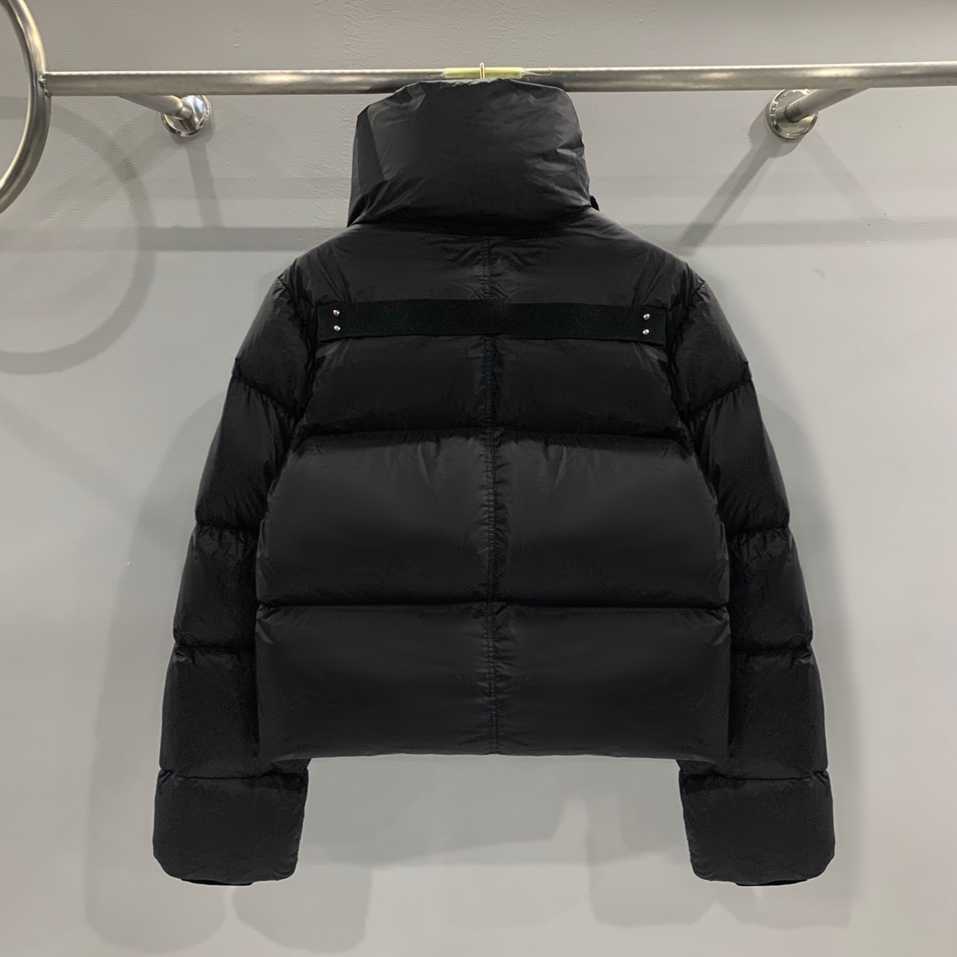 Rick Owens FW23 Luxor Funnel Neck Jkt In Black - DesignerGu