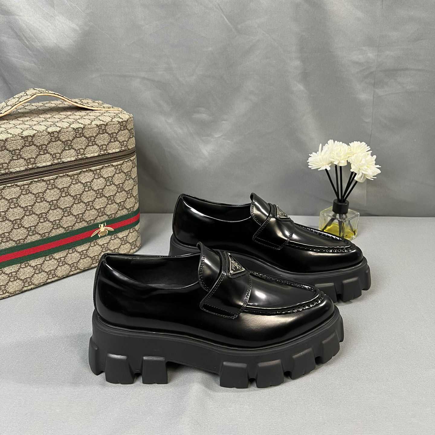 Prada Monolith 55mm Pointy Loafer - DesignerGu