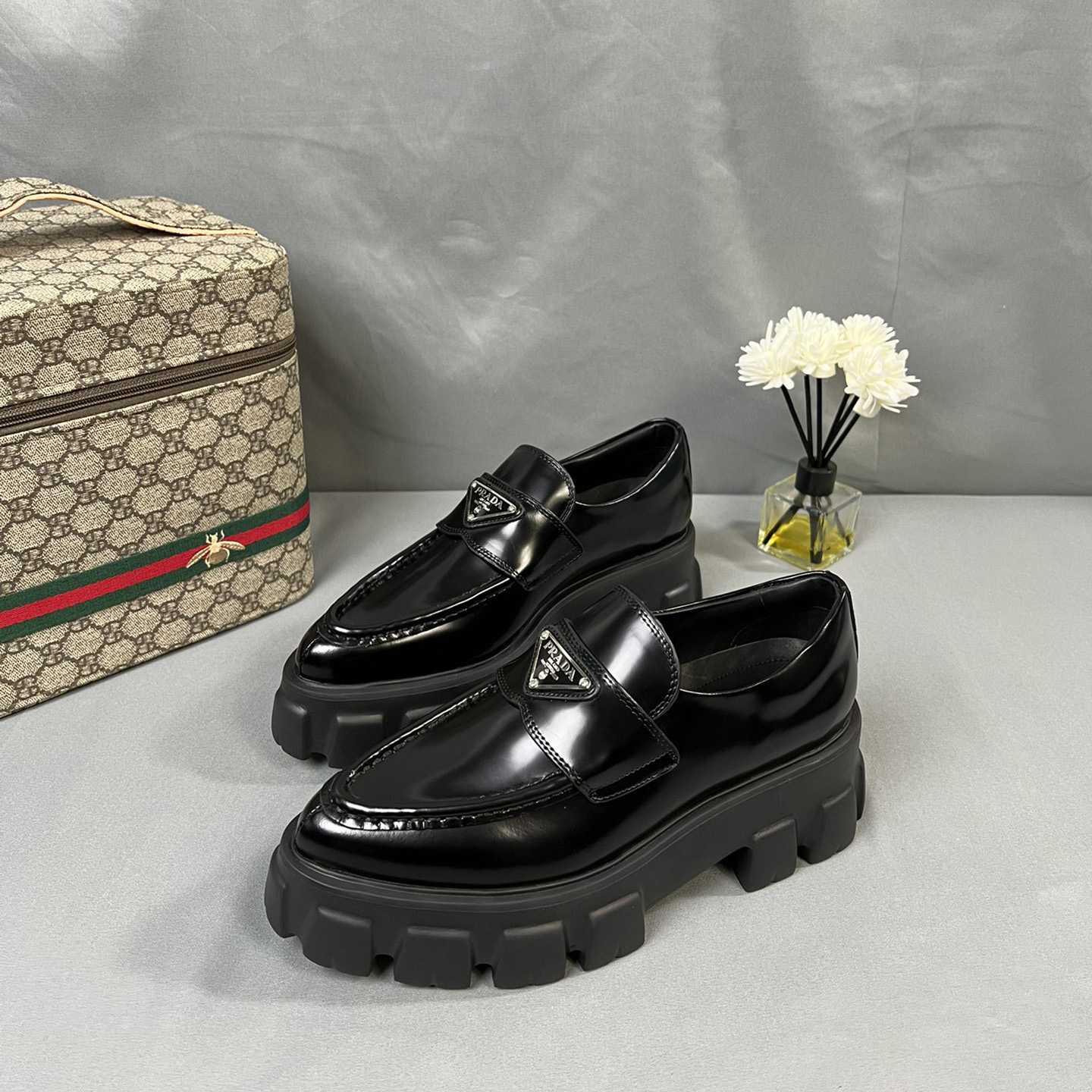 Prada Monolith 55mm Pointy Loafer - DesignerGu