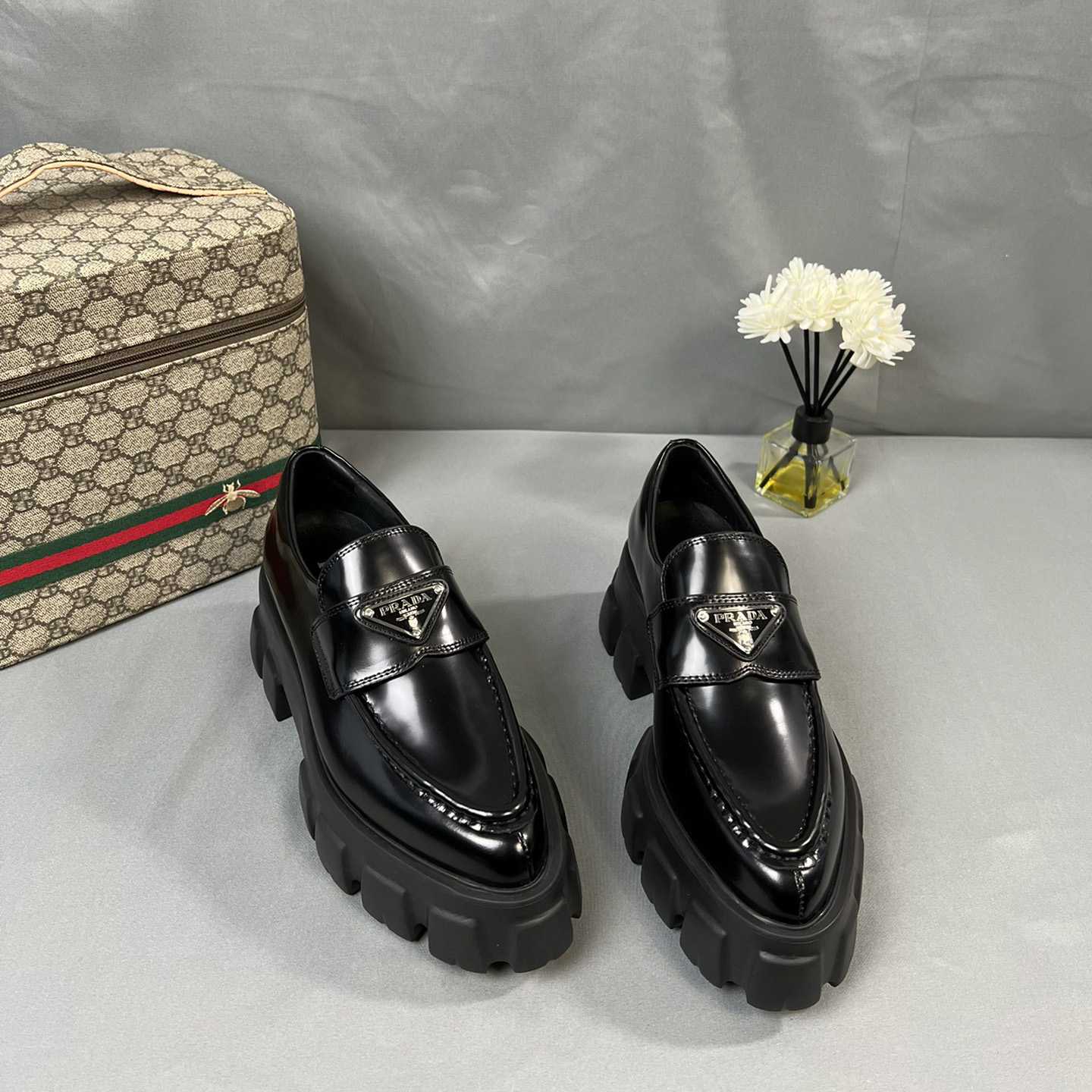 Prada Monolith 55mm Pointy Loafer - DesignerGu