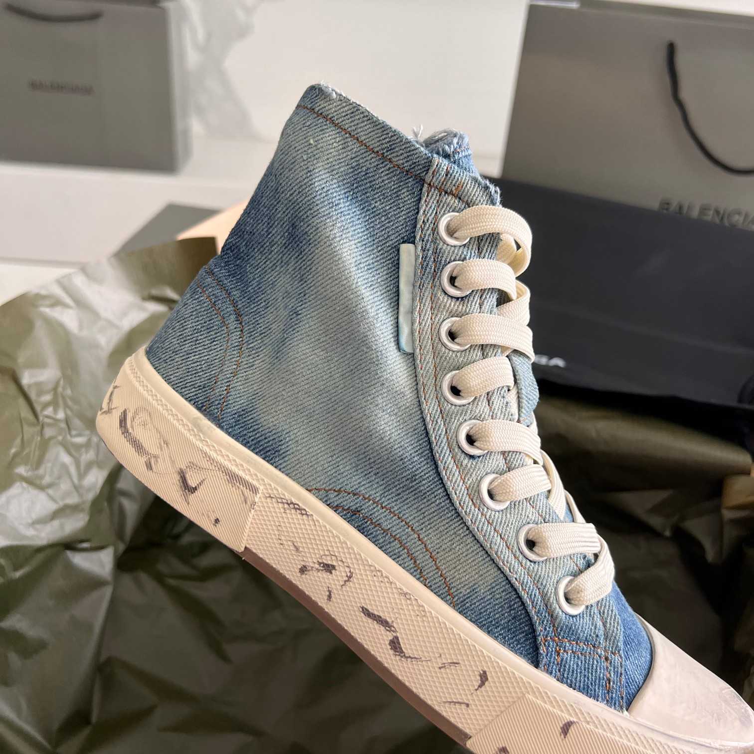 Balenciaga Paris High Top Sneaker In Blue - DesignerGu