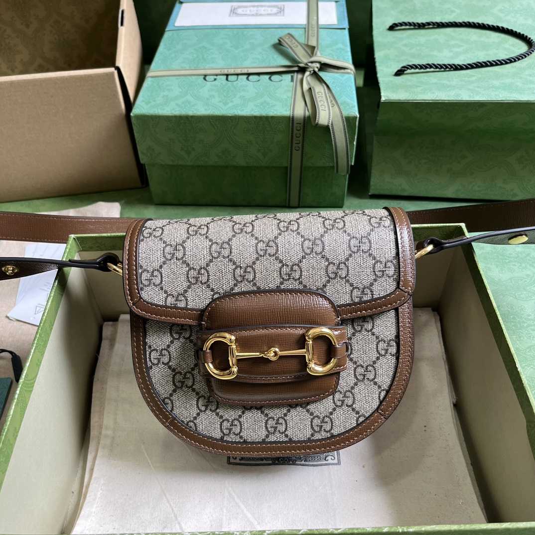 Gucci Horsebit 1955 Mini Rounded Bag (20x 13x 6cm) - DesignerGu