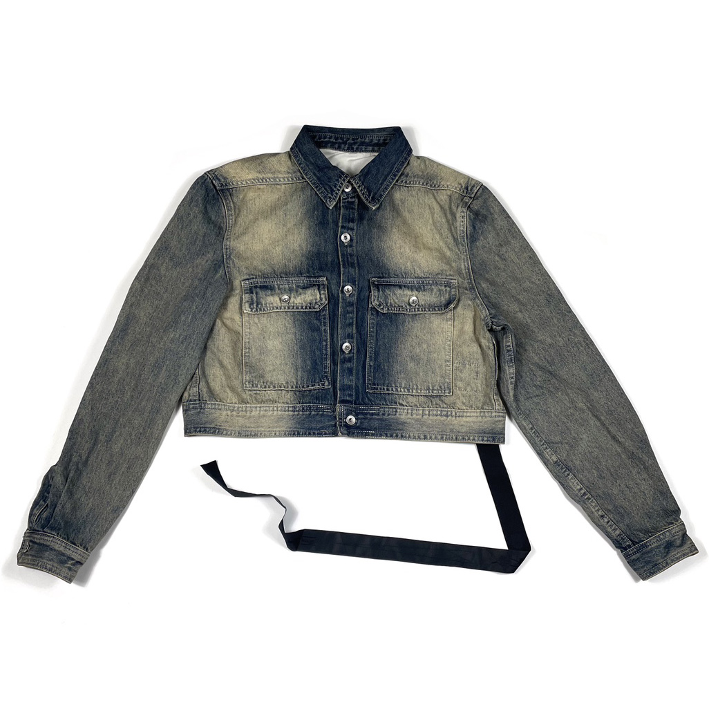 Rick Owens Cropped Denim Jacket - DesignerGu