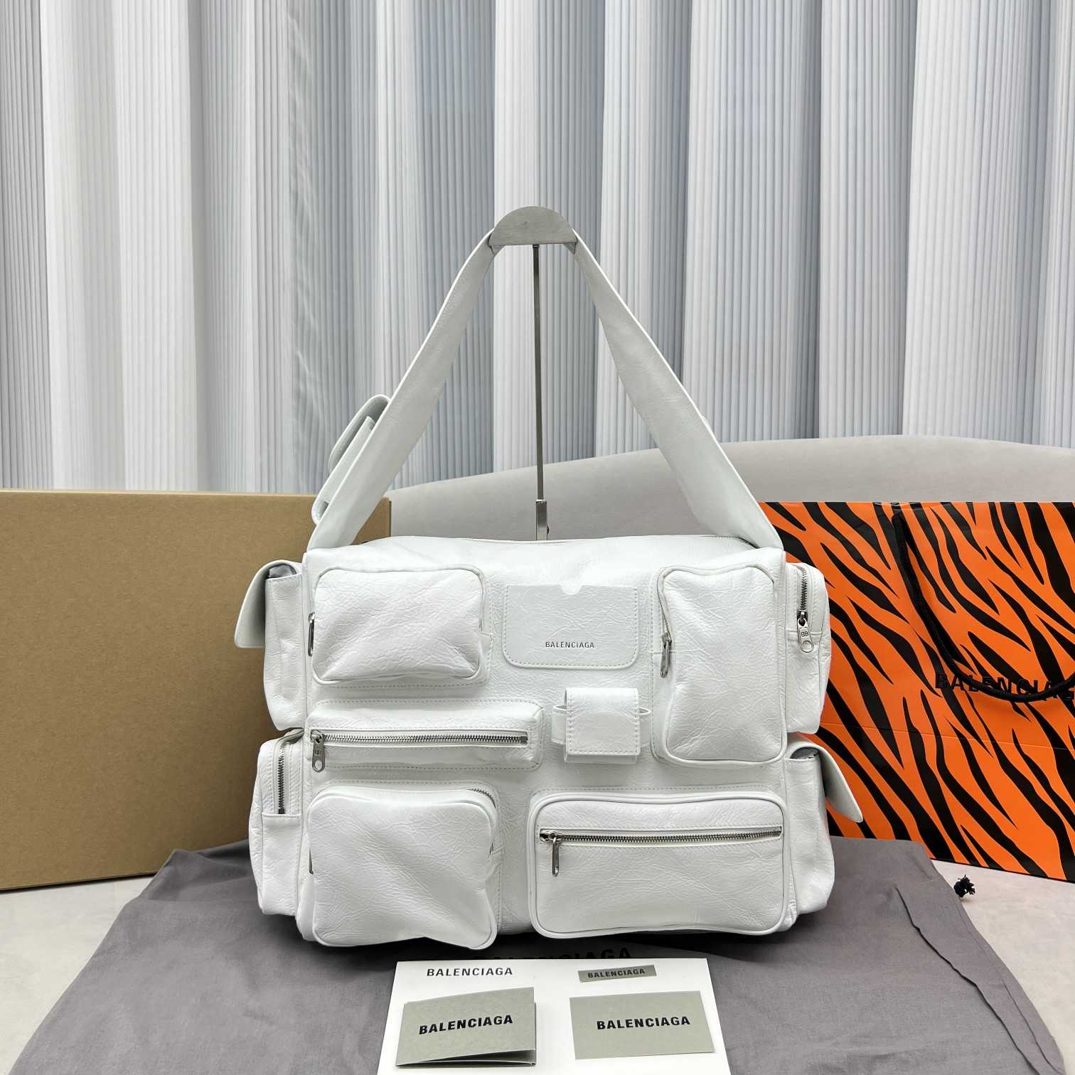 Balenciaga Superbusy Large Sling Bag In White - DesignerGu