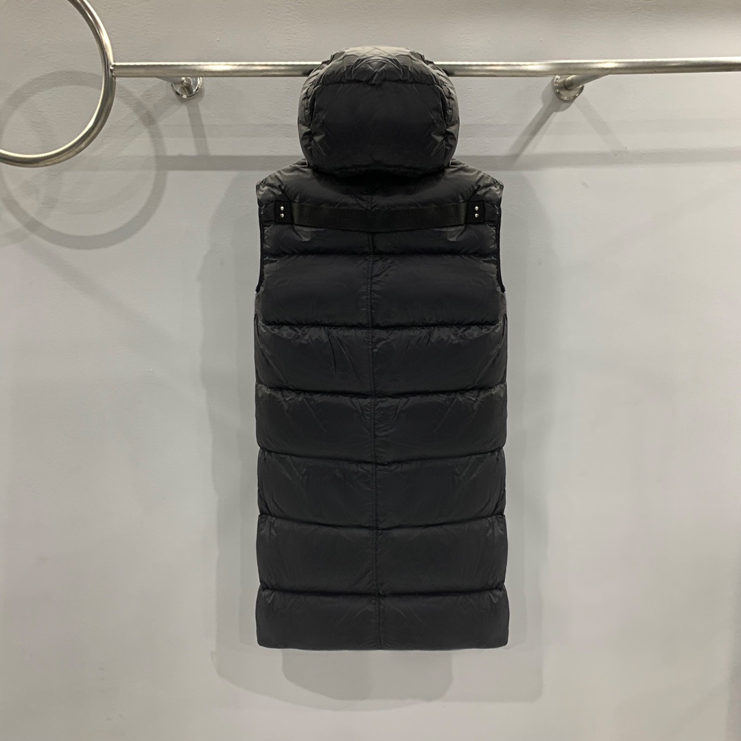 Rick Owens Black Padded Down Vest - DesignerGu