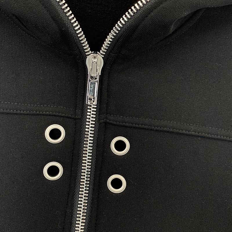 Rick Owens Eyelet-detail Zip-up Hoodie - DesignerGu