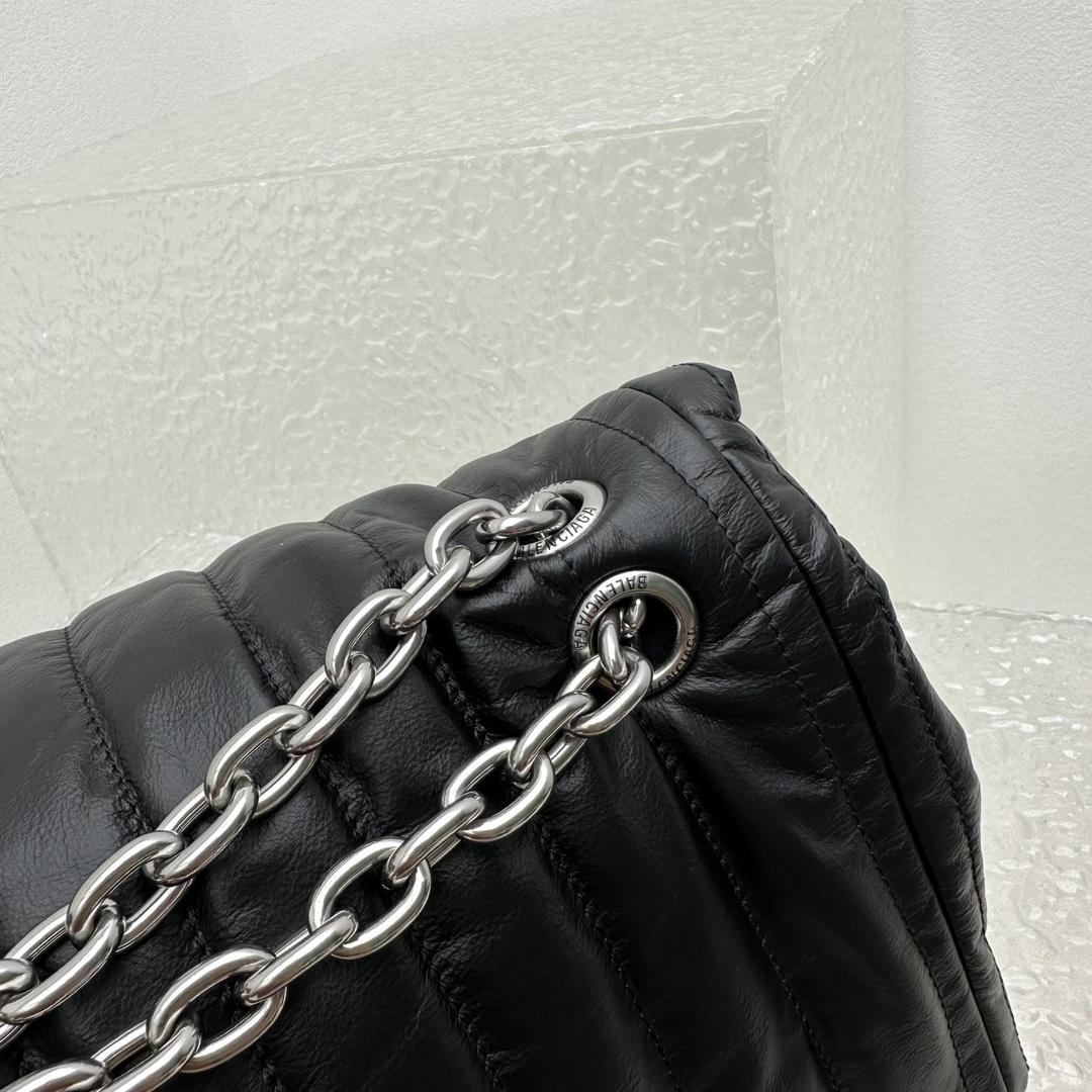 Balenciaga Monaco Large Chain Bag In Black (43.5x32x13cm) - DesignerGu