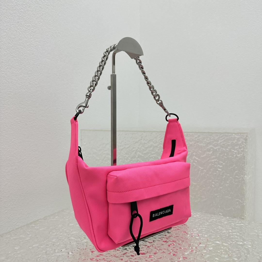 Balenciaga Raver Medium Bag With Chain In Neon Pink - DesignerGu