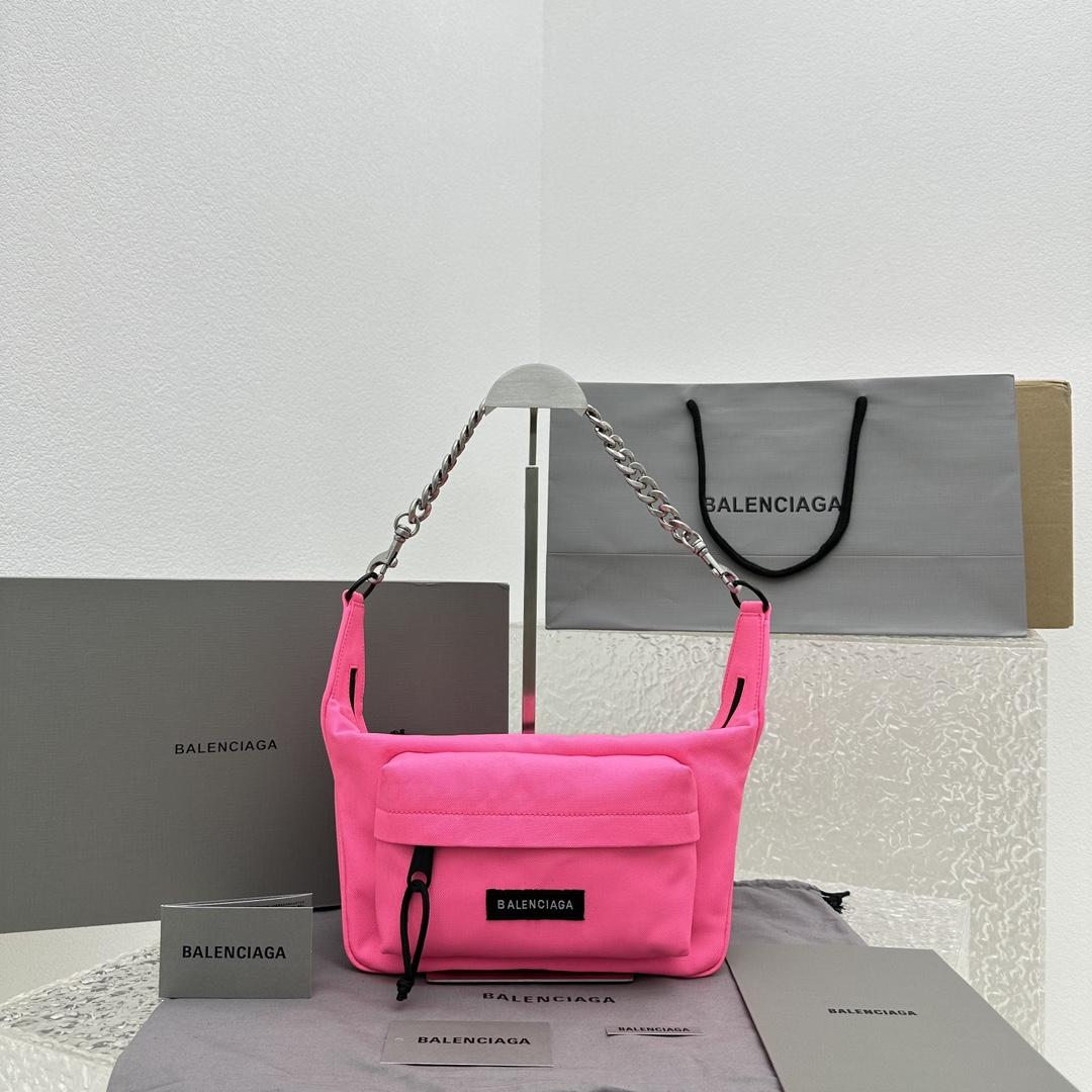 Balenciaga Raver Medium Bag With Chain In Neon Pink - DesignerGu