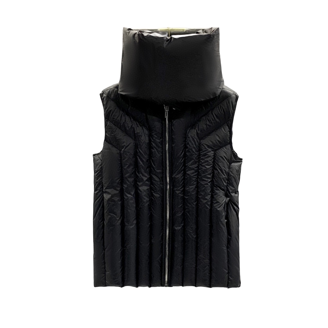 Rick Owens Black Quilted Down Vest - DesignerGu