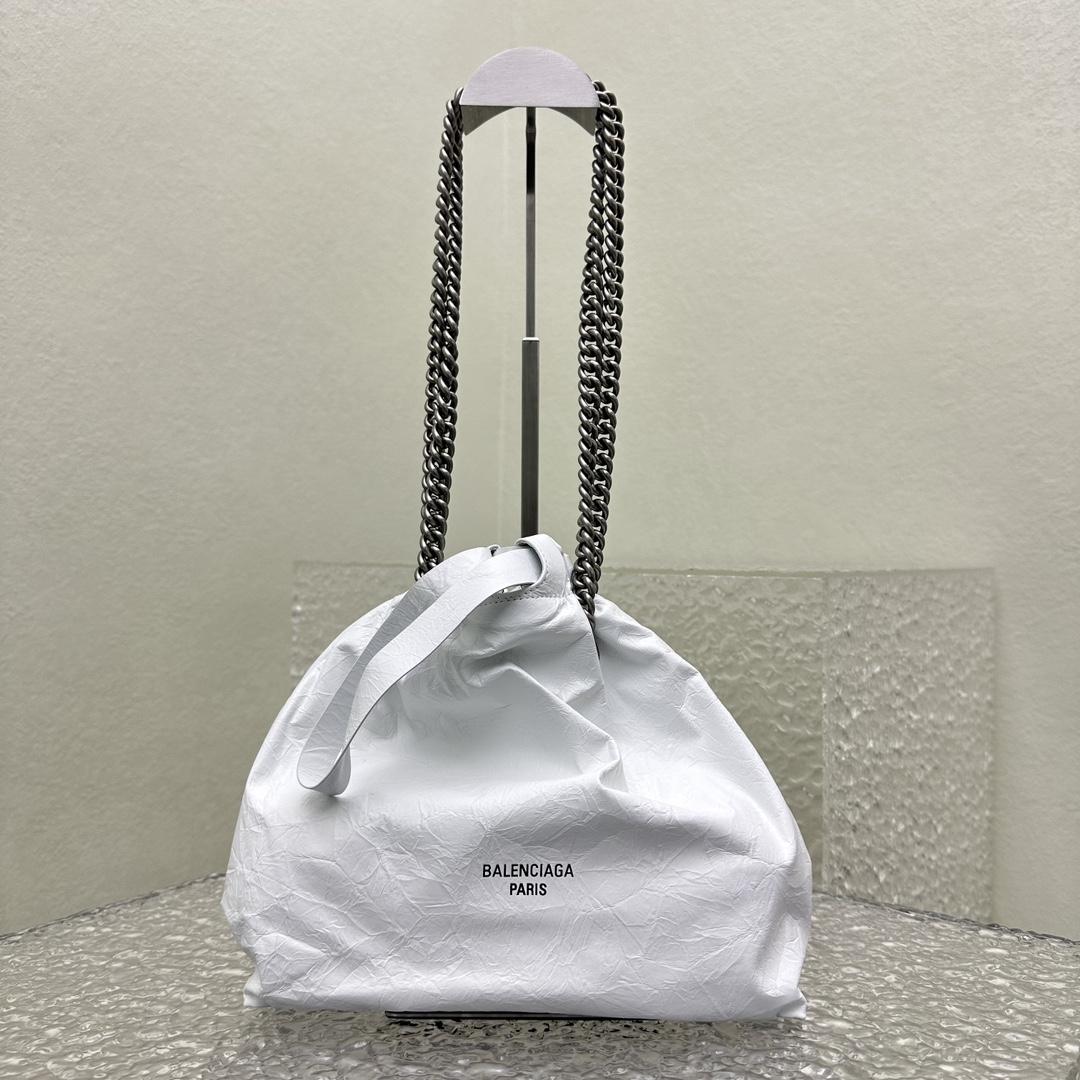 Balenciaga Crush Small Tote Bag In White(27X10X32CM) - DesignerGu