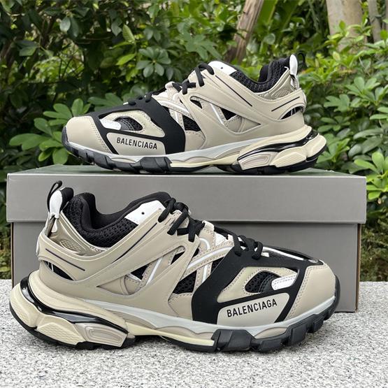 Balenciaga Track Sneaker In Beige And Black Mesh And Nylon - DesignerGu