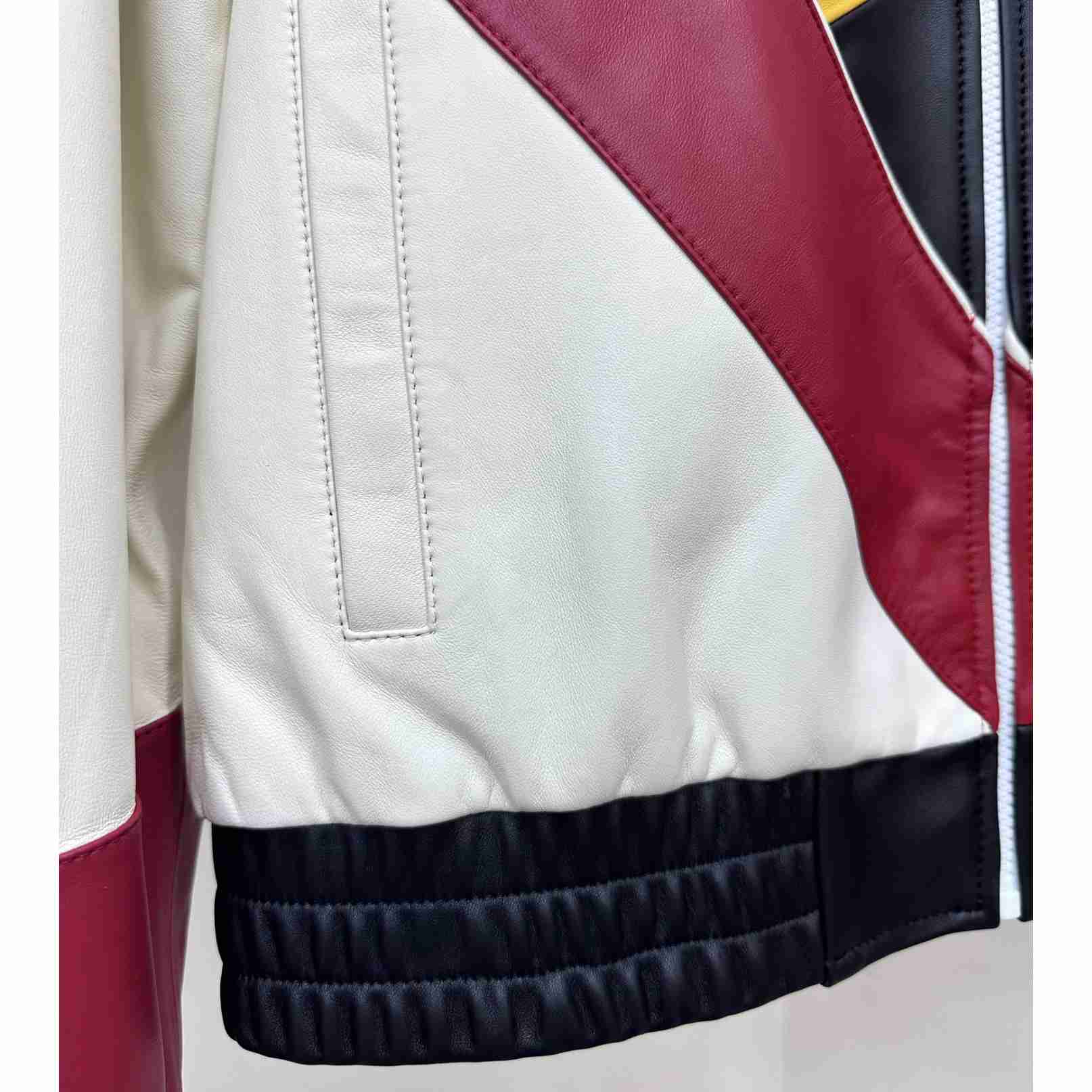 Gucci Leather Bomber Jacket With Gucci Lettering - DesignerGu