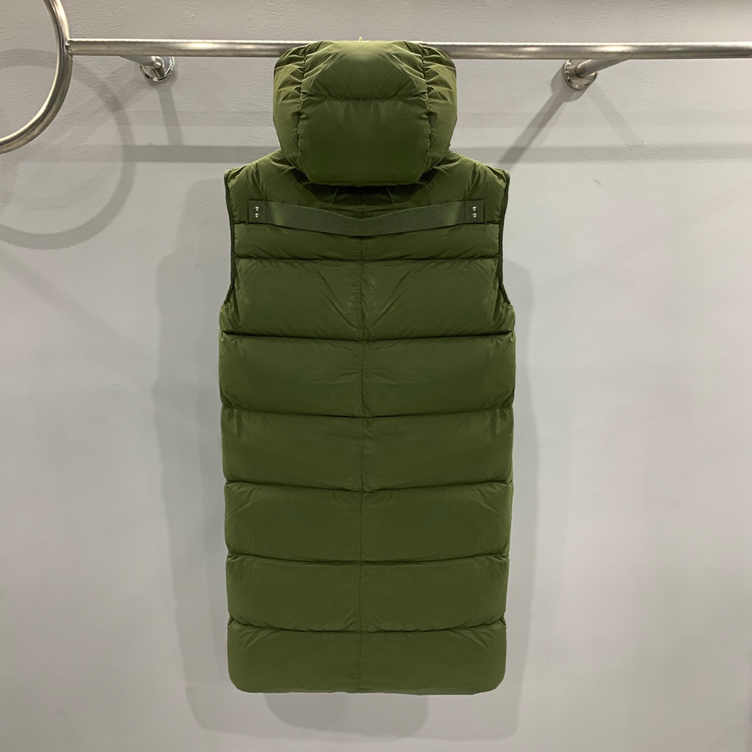 Rick Owens Green Padded Down Vest - DesignerGu