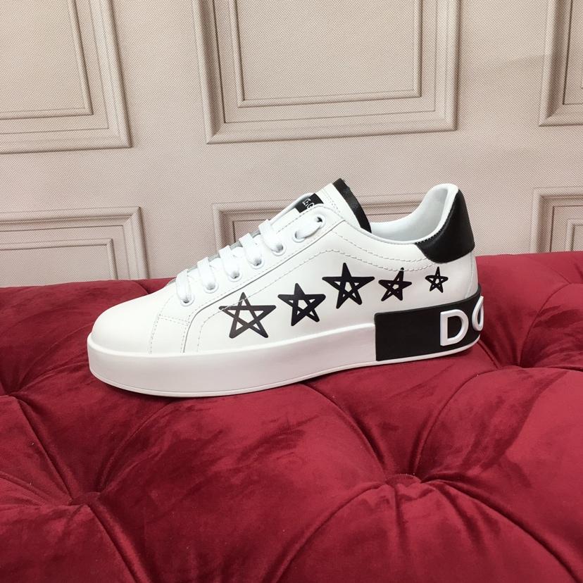 Dolce & Gabbana White Portofino Stars Sneakers - DesignerGu