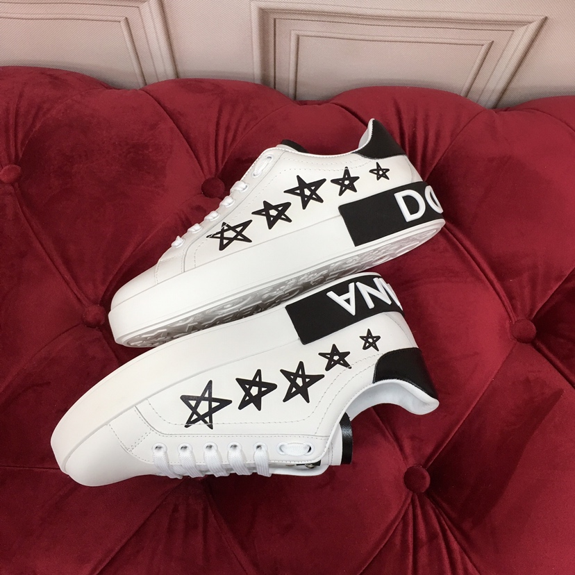 Dolce & Gabbana White Portofino Stars Sneakers - DesignerGu