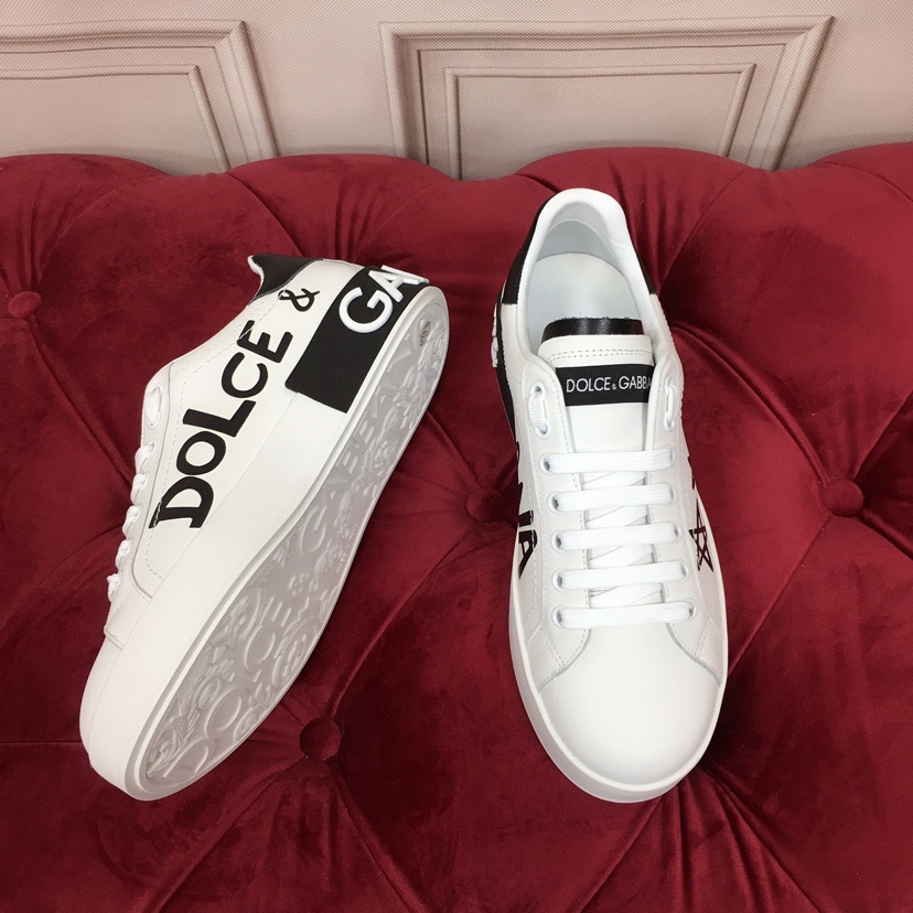 Dolce & Gabbana White Portofino Stars Sneakers - DesignerGu