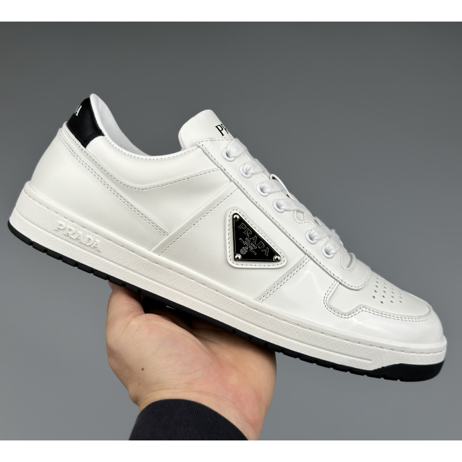 Prada Downtown Perforated Leather Sneakers - DesignerGu