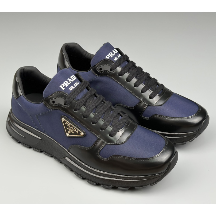 Prada Re-Nylon And Brushed Leather Sneakers - DesignerGu