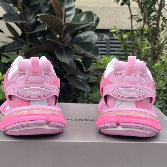 Balenciaga Track Sneaker In Pink Mesh And Suede-like Fabric - DesignerGu