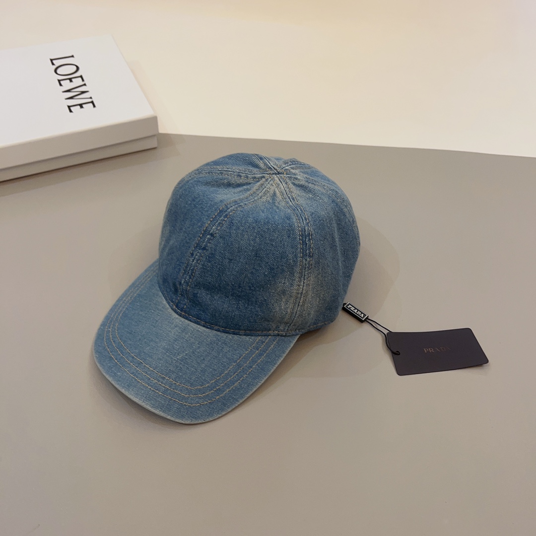 Prada Denim Baseball Cap - DesignerGu