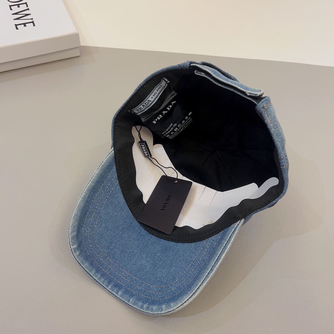 Prada Denim Baseball Cap - DesignerGu