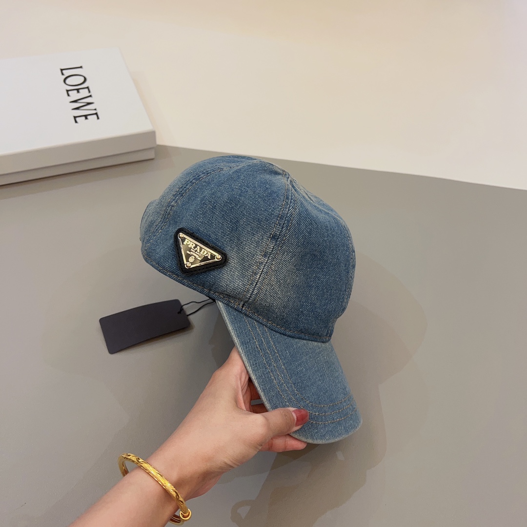 Prada Denim Baseball Cap - DesignerGu