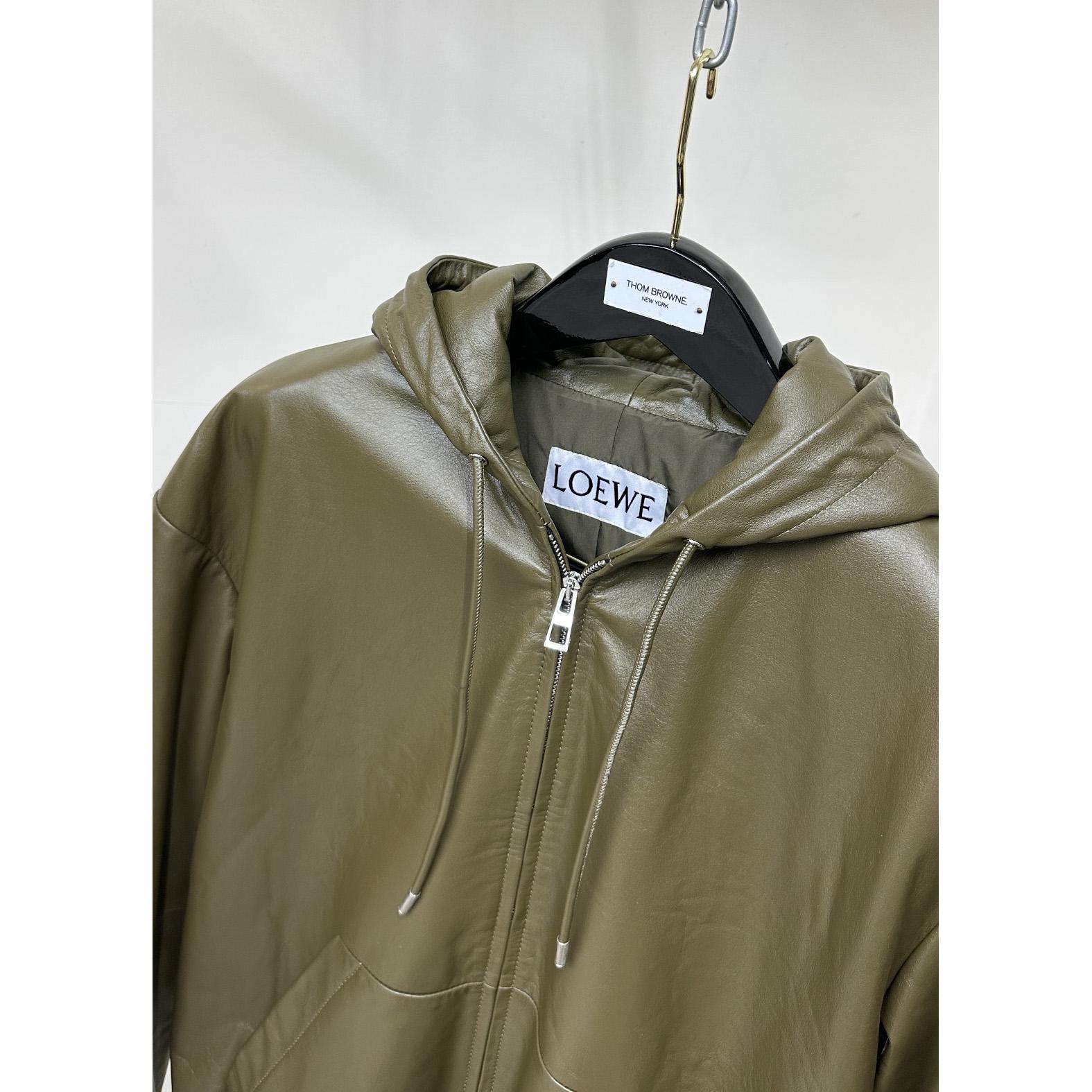 Loewe Zip-up Padded Hoodie In Nappa Lambskin - DesignerGu