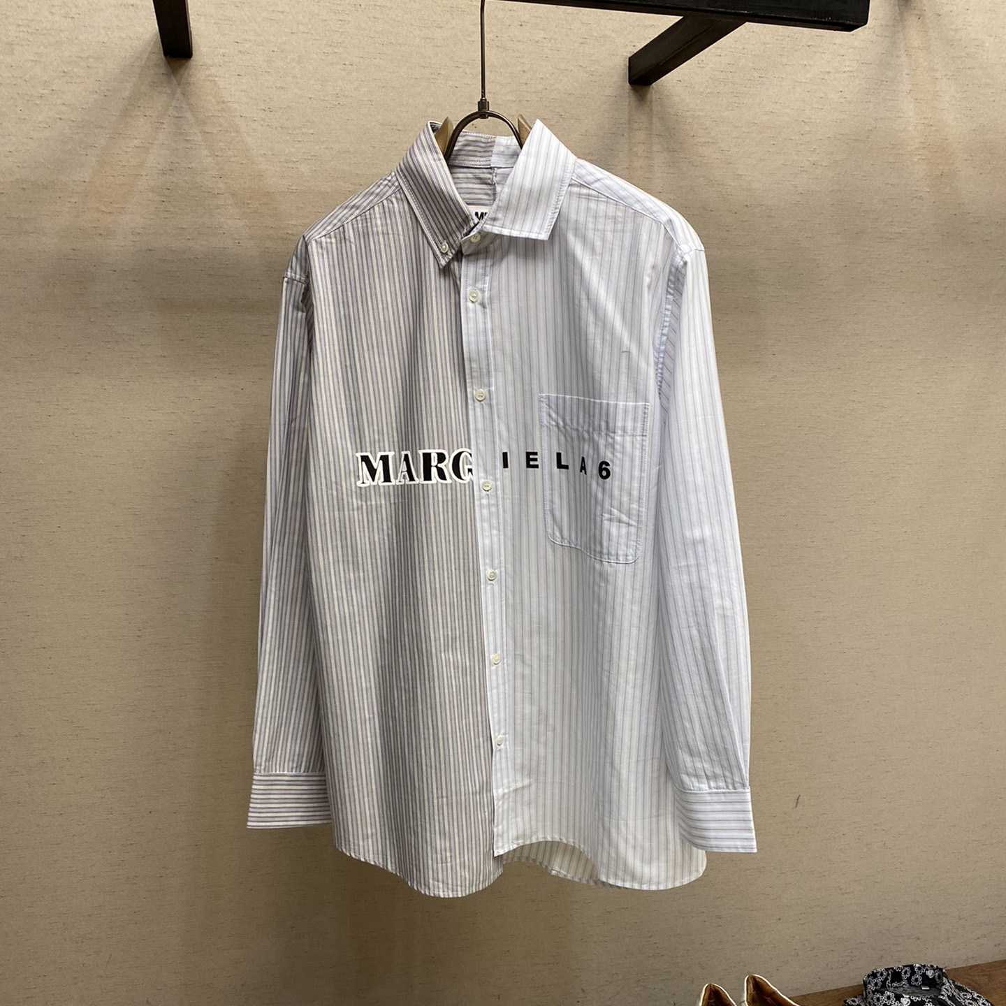 Maison Margiela Logo-print Asymmetric Shirt - DesignerGu