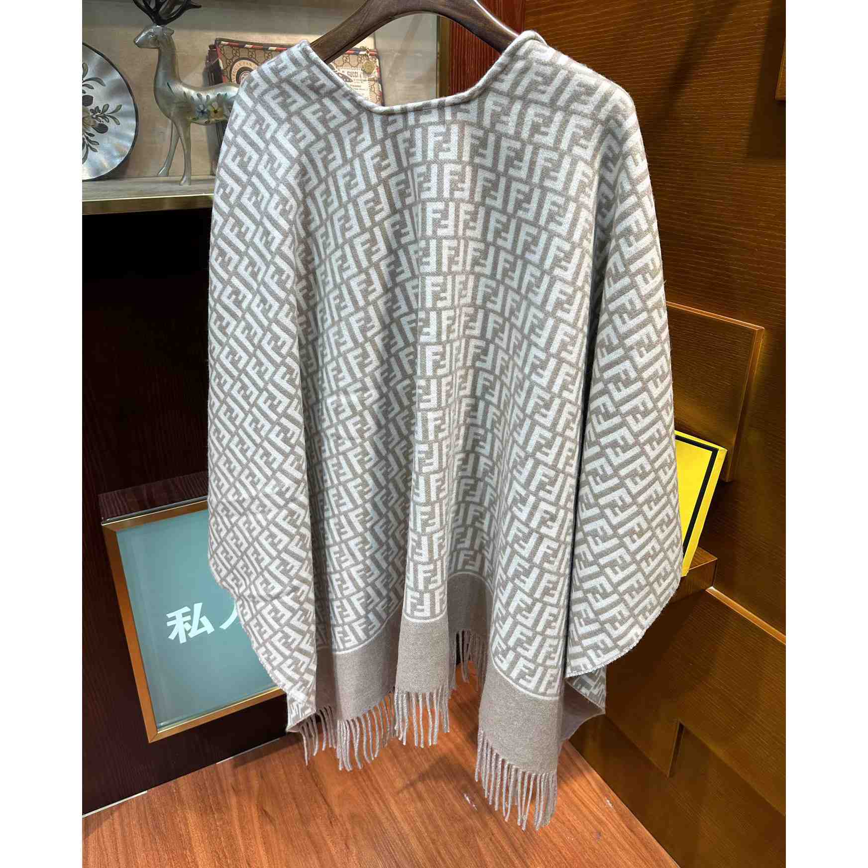 Fendi Beige Wool And Cashmere Poncho - DesignerGu