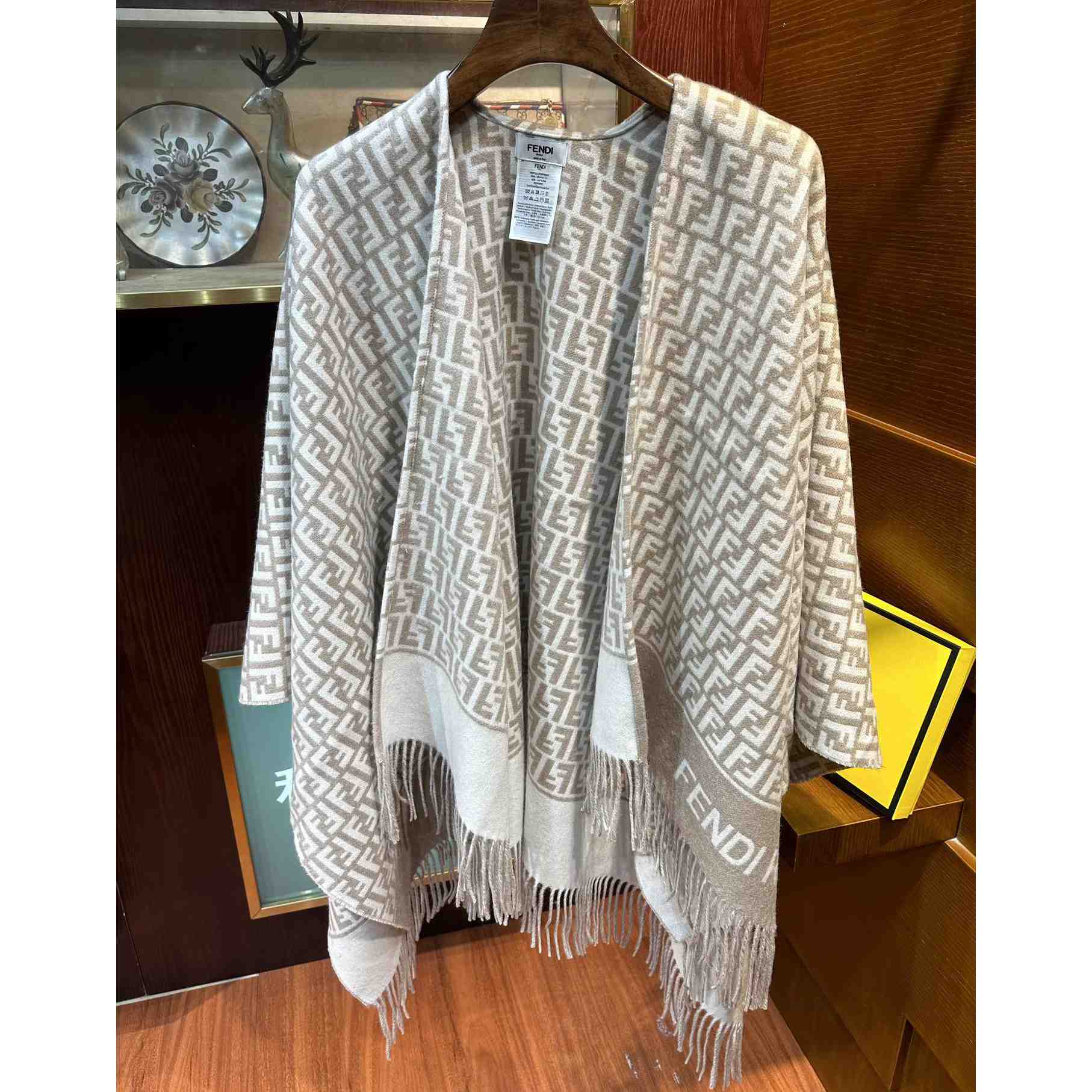 Fendi Beige Wool And Cashmere Poncho - DesignerGu