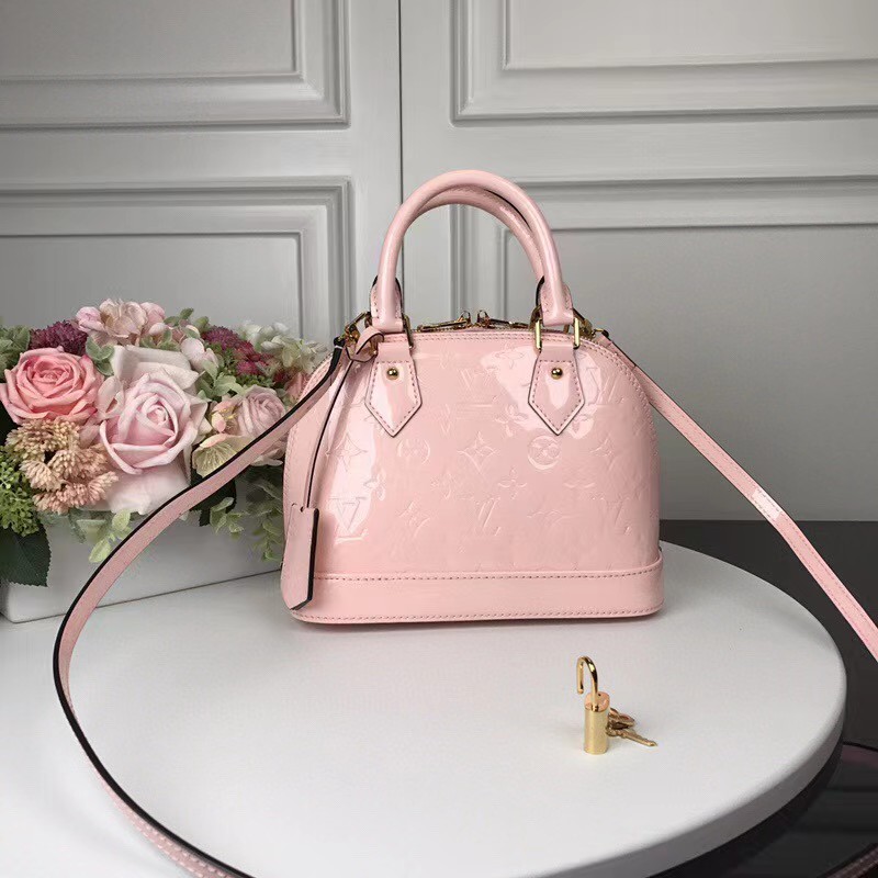 Louis Vuitton Alma Bb Patent Pink  (23.5-17.5-11cm)   - DesignerGu