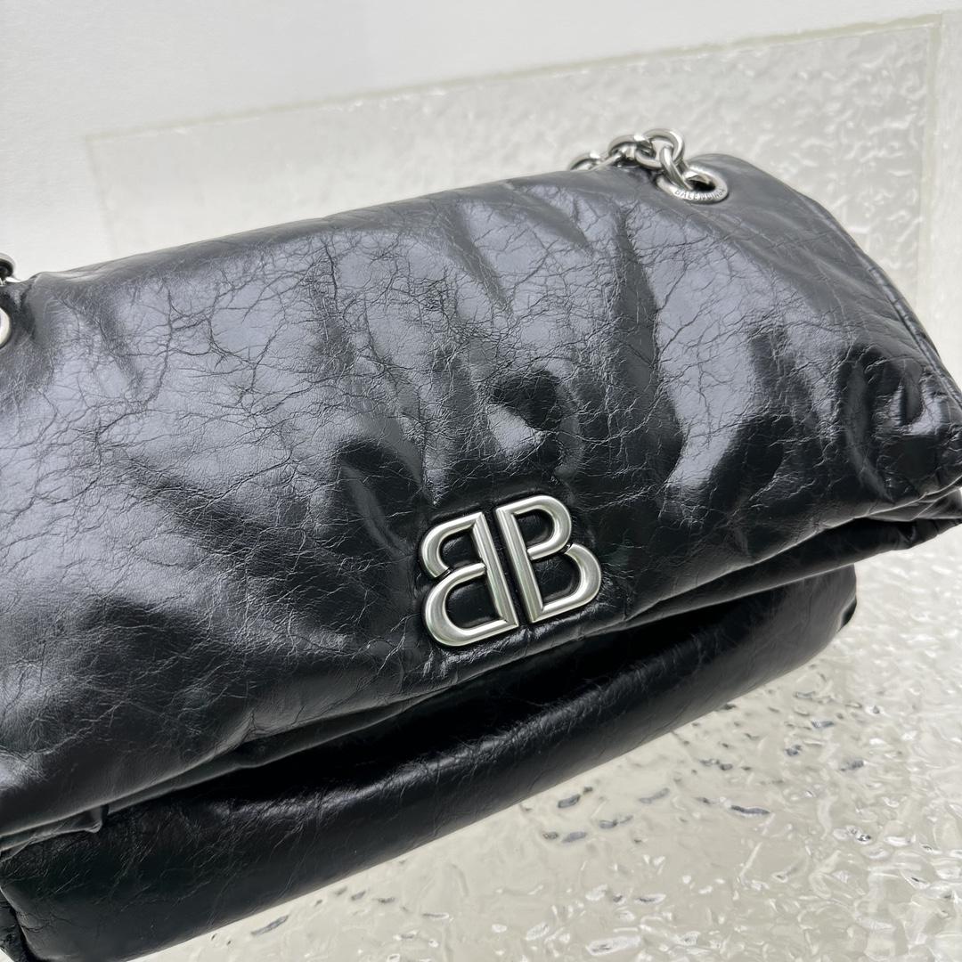 Balenciaga Monaco Small Chain Bag In Black - DesignerGu