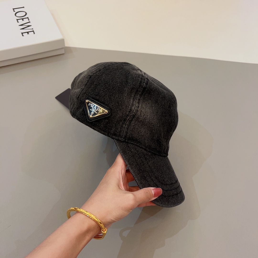 Prada Denim Baseball Cap - DesignerGu