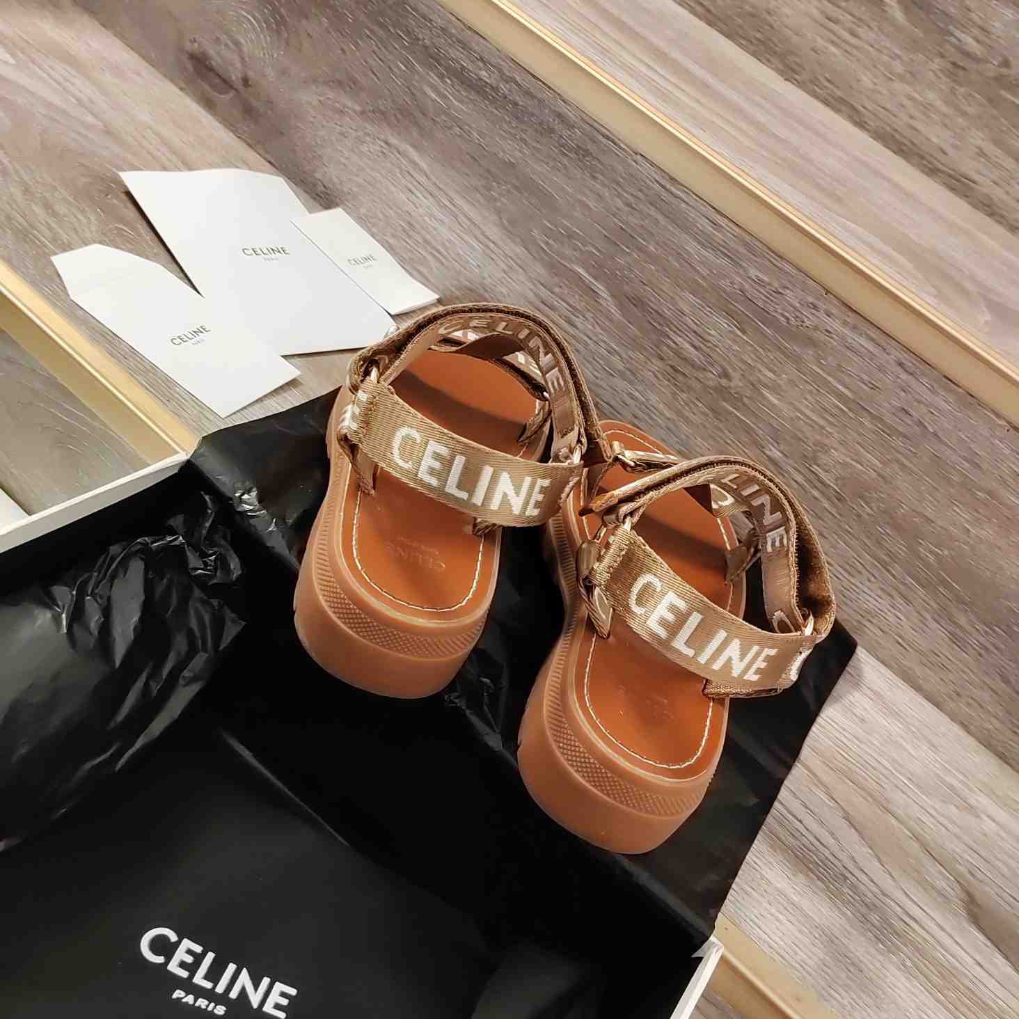 Celine Leo Strappy Sandal In Wool With ''Celine'' Jacquard - DesignerGu