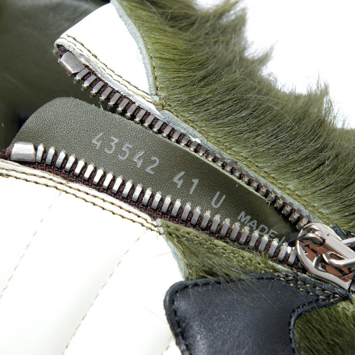 Rick Owens Green Pony Hair High Sneakers - DesignerGu