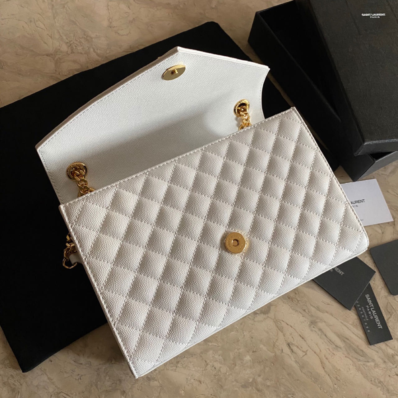 Saint Laurent Monogram Chain Wallet  (24-17.5-6cm) - DesignerGu