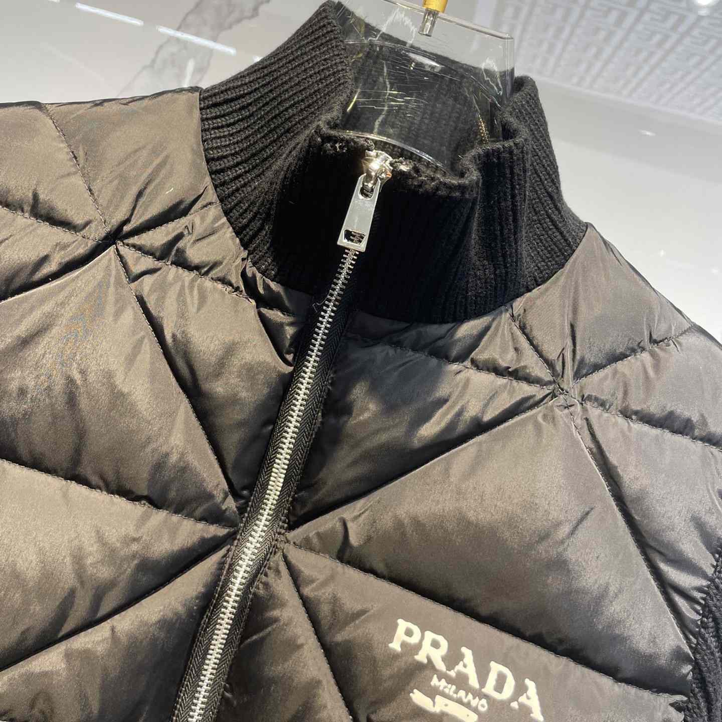 Prada Quilted Re-Nylon And Cashmere Jacket - DesignerGu