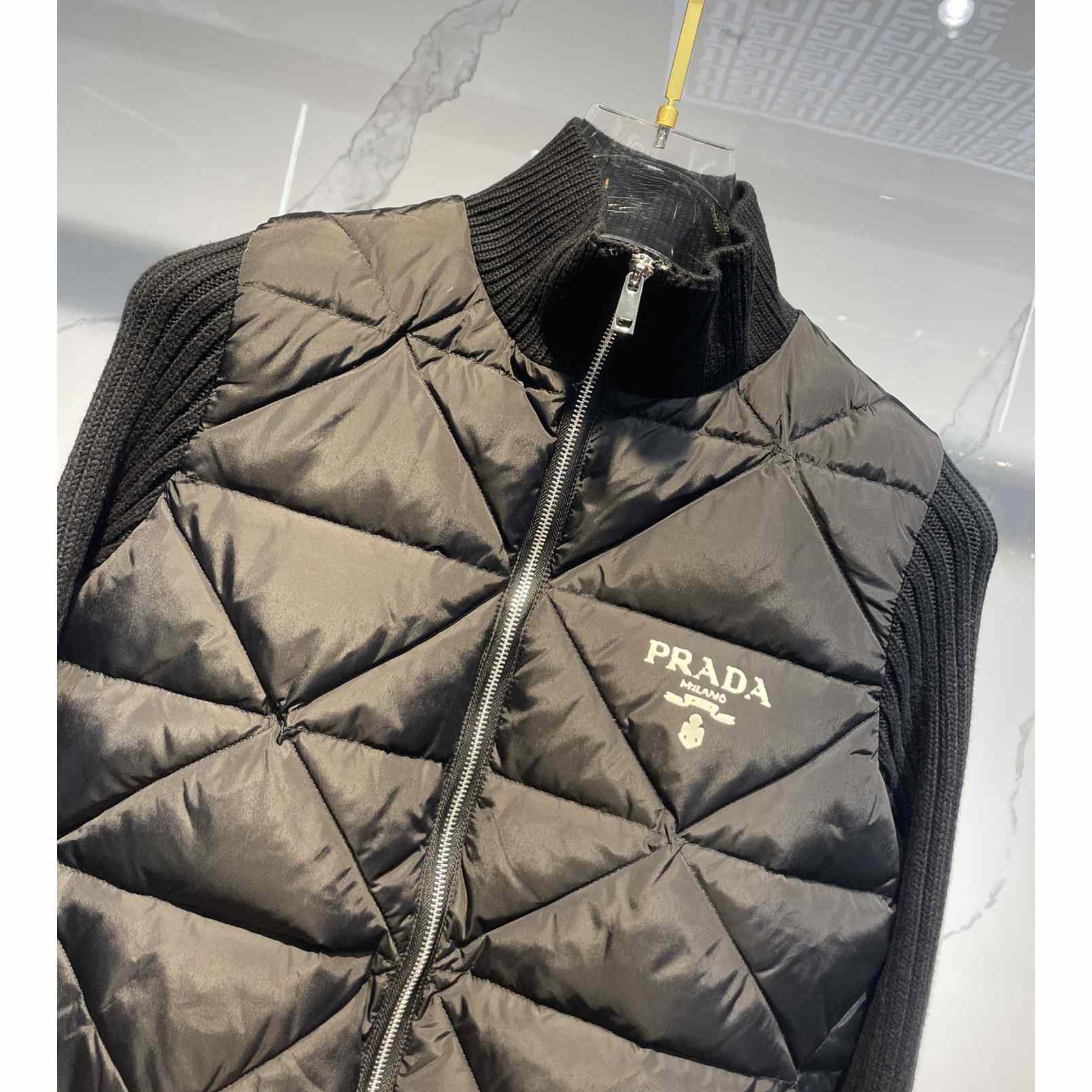 Prada Quilted Re-Nylon And Cashmere Jacket - DesignerGu