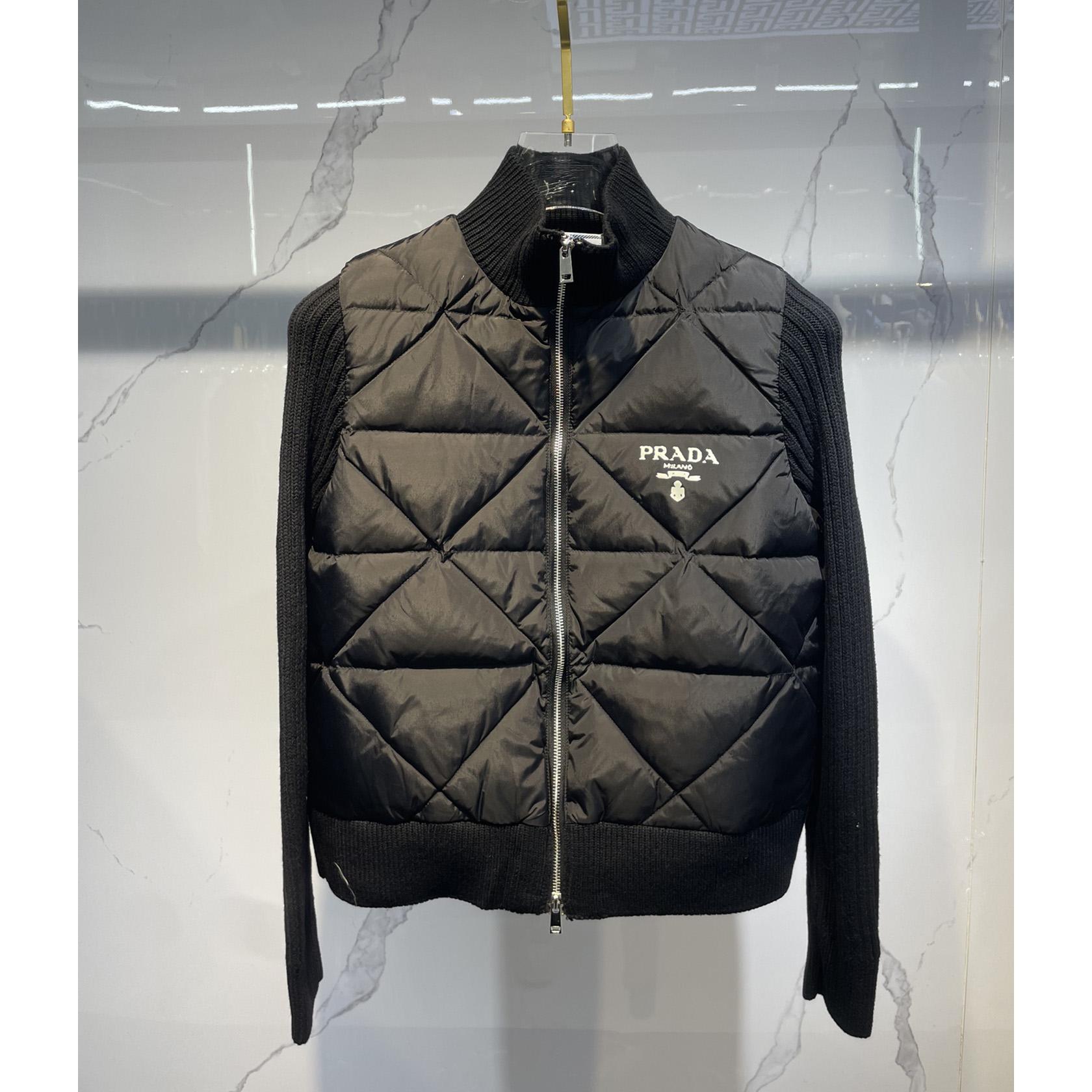 Prada Quilted Re-Nylon And Cashmere Jacket - DesignerGu