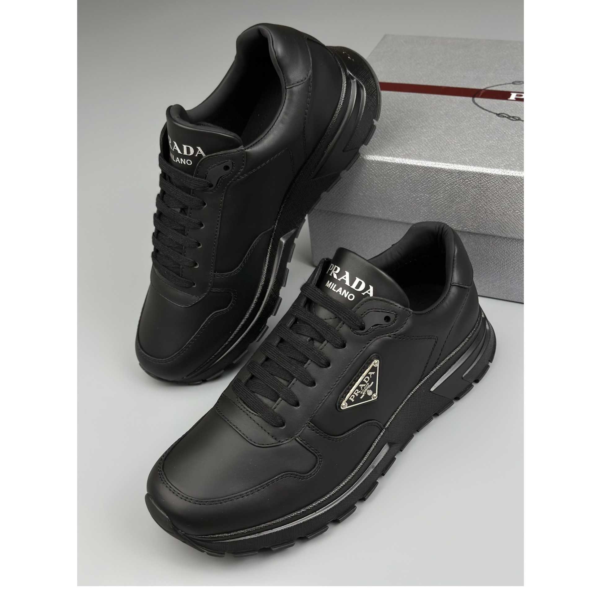 Prada Leather Sneakers - DesignerGu