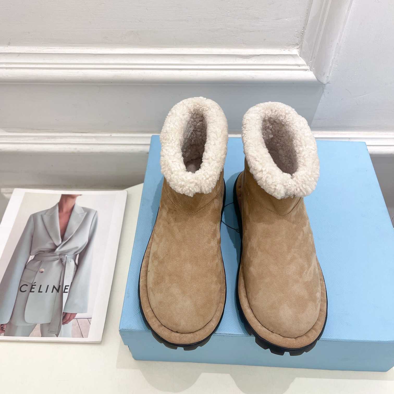 Prada Shearling Booties - DesignerGu